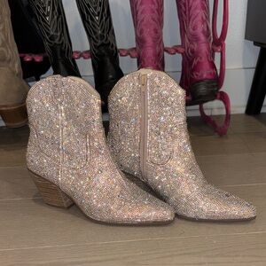 Harlow Rhinestone Ankle Cowgirl Boots